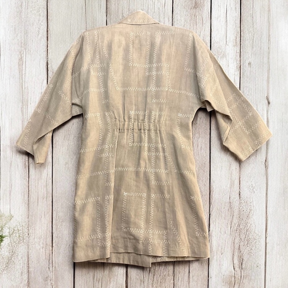 Vintage PATRICK KELLY Women’s 100% Linen Beige Jacket ~ Size 38 ~ MUSEUM WORTHY - Picture 5 of 16